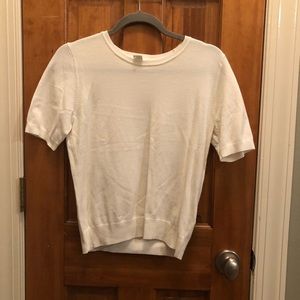 White short sleeve sweater